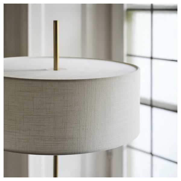STOCKHOLM 2025 Table lamp, white textile/brass-plated, 65 cm