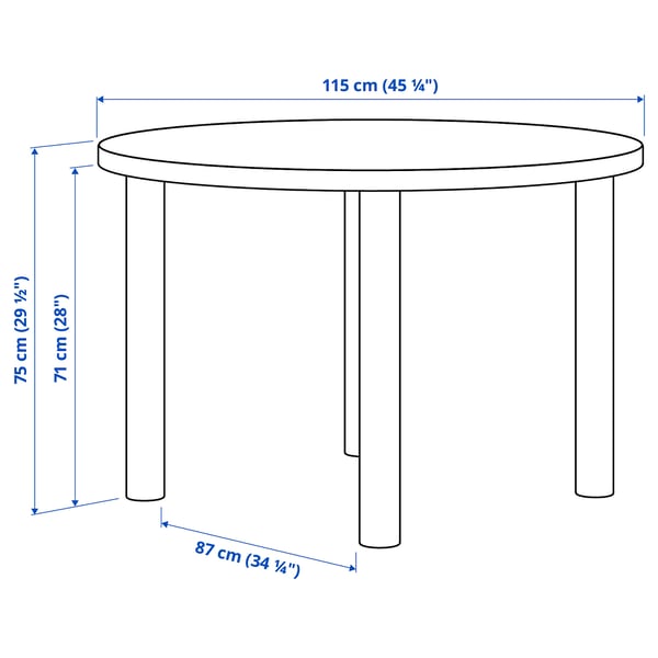 STOCKHOLM 2025 / TOSSBERG Table and 4 chairs, oak veneer/white Gunnared beige, 115 cm