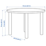 STOCKHOLM 2025 / TOSSBERG Table and 4 chairs, oak veneer/white Gunnared beige, 115 cm