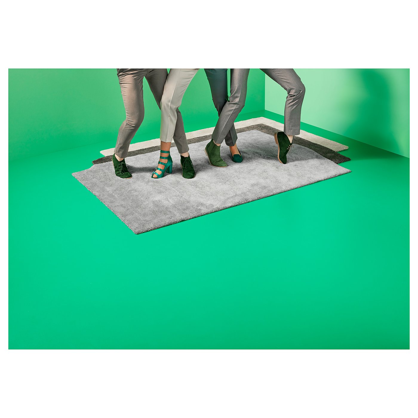 Stoense Rug Low Pile Dark Grey Ikea