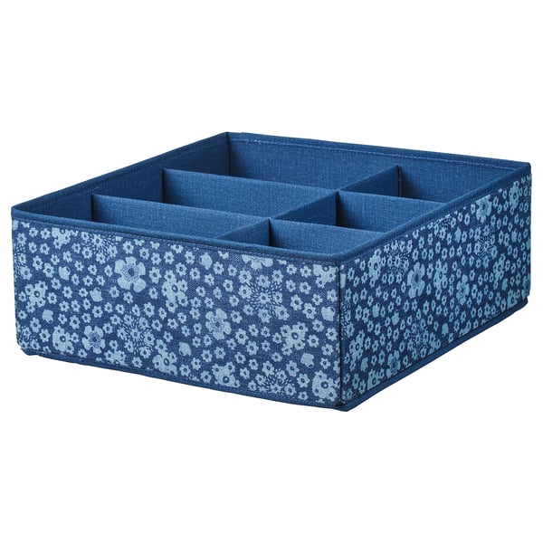 Storstabbe Box With Compartments Blue White Ikea