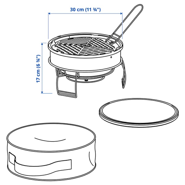 STRANDÖN Barbecue, charcoal green
