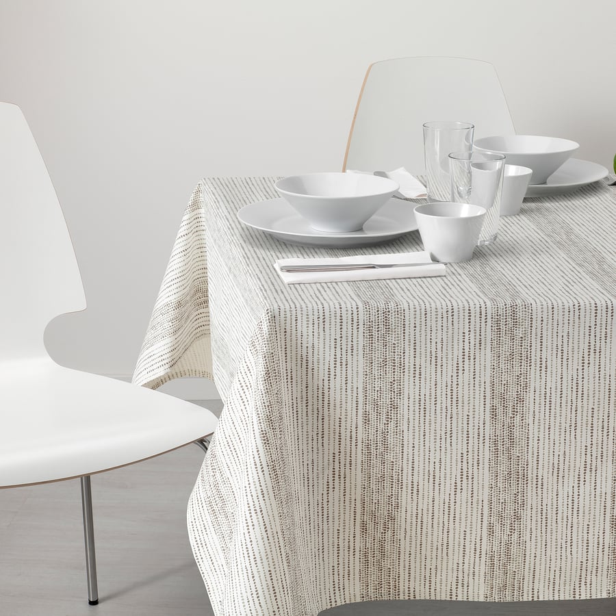STRANDSTARR Tablecloth, beige, 145x240 cm IKEA