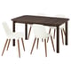 STRANDTORP / GRÖNSTA Table and 4 chairs, brown/white, 150/205/260 cm