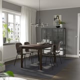 STRANDTORP / SIGTRYGG Table and 4 chairs, brown/dark brown black, 150/205/260 cm