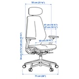 STYRSPEL Gaming chair, grey/red