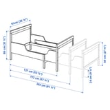 SUNDVIK Extendable bed, grey, 80x200 cm