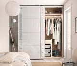 SVARTISDAL 4 panels for sliding door frame, white paper effect, 100x236 cm