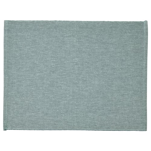 SVARTSENAP blue-green place mat, rectangular, woven cotton.