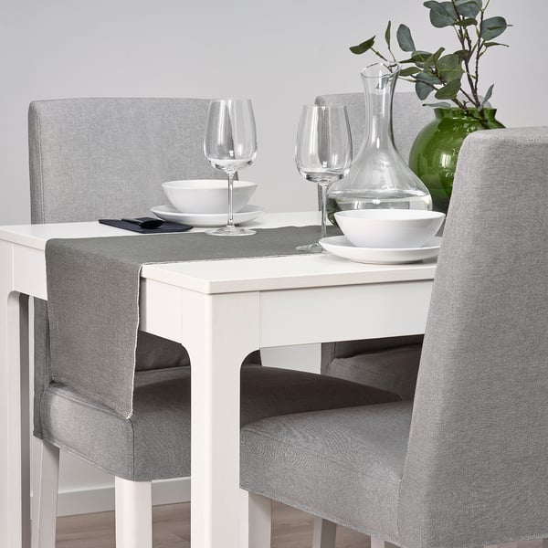 SVARTSENAP Table-runner, grey, 35x130 cm