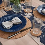 SVARTVIDE Coaster, cork/patterned, 10 cm
