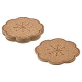 SVARTVIDE Coaster, cork/patterned, 10 cm