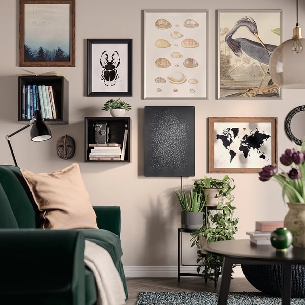 SYMFONISK Picture frame with WiFi speaker, black/smart