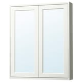 TÄNNFORSEN Mirror cabinet with doors, white, 80x15x95 cm