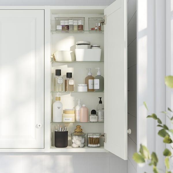 TÄNNFORSEN Wall cabinet with door, white, 40x15x95 cm