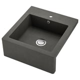 TALLSJÖN Sink bowl w visible front, dark grey/stone effect, 60x65 cm