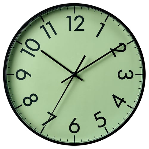 TALLSPARV Wall clock, black/green, 28 cm