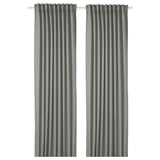 TIBAST Room darkening curtains, 1 pair, dark green/with heading tape, 145x300 cm