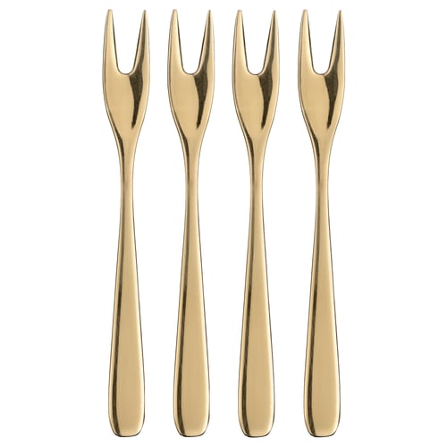 Gold cocktail forks, TILLAGD series, stainless steel with brass finish.