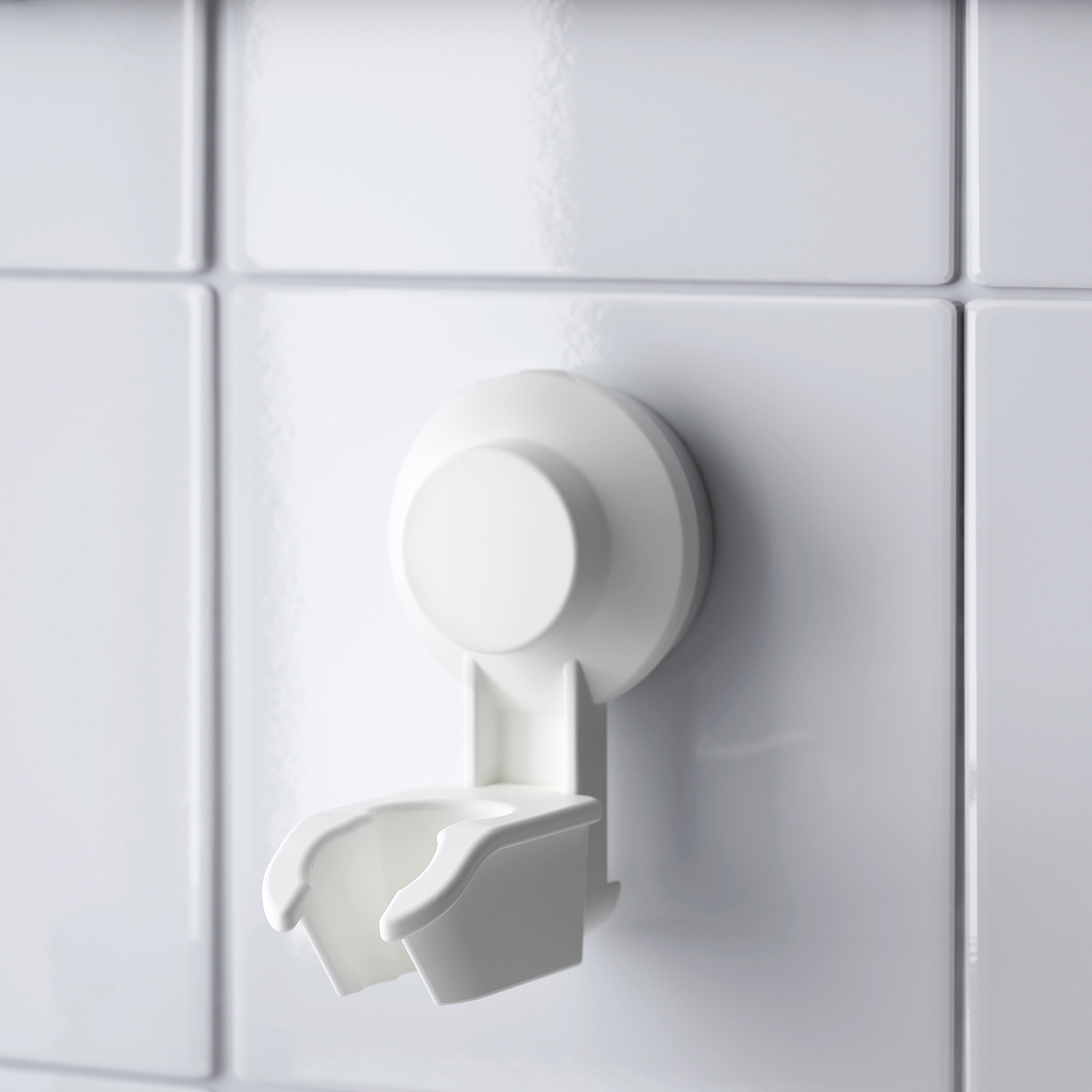 TISKEN Hand shower park bracket w suc cup, white