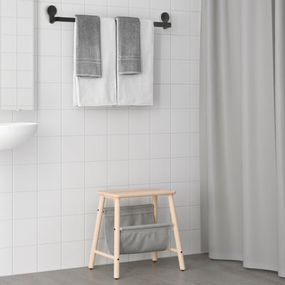 TISKEN Towel rack with suction cup, black