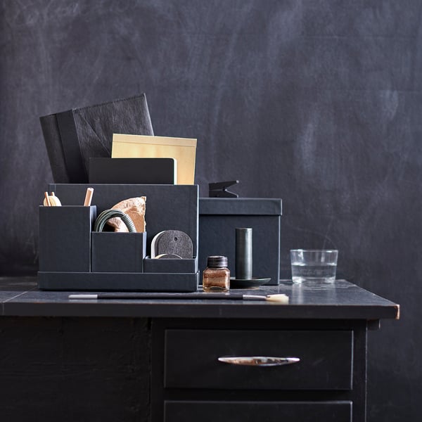 Tjena Desk Organiser Black Ikea