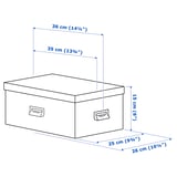 TJOG Storage box with lid, dark beige, 25x36x15 cm