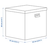 TJOG Storage box with lid, dark beige, 32x31x30 cm