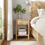 TONSTAD Bedroom furniture, set of 3, incl bed storage/oak veneer, 180x200 cm