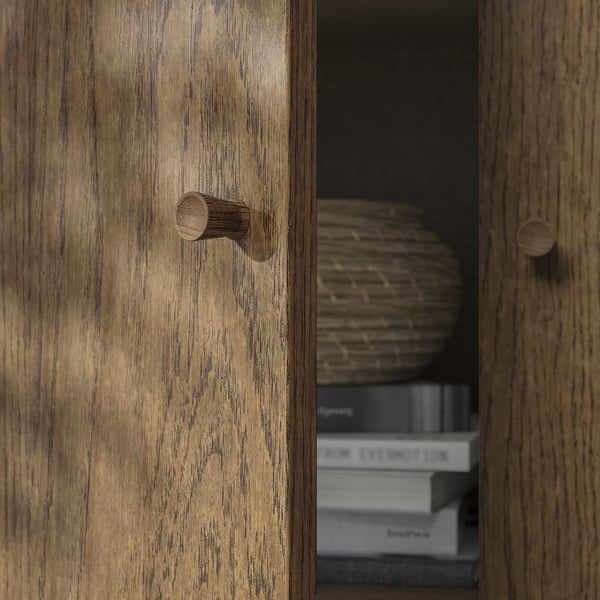 TONSTAD Cabinet with doors, brown stained oak veneer, 82x47x90 cm