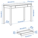 TONSTAD Desk, brown stained oak veneer, 120x47 cm