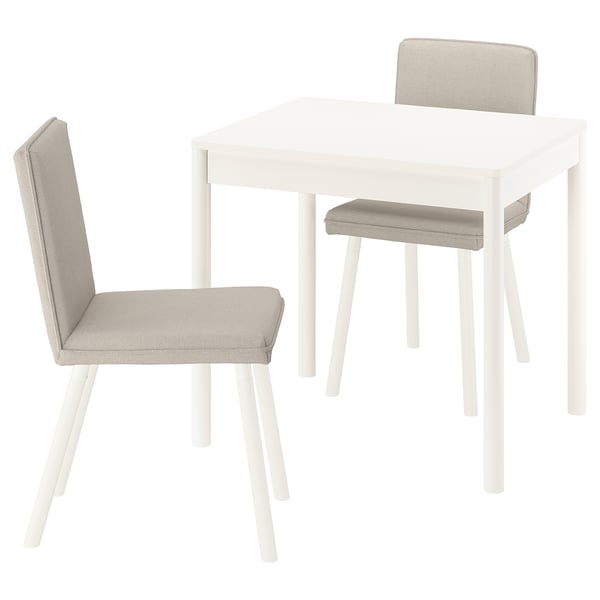 TONSTAD / TONSTAD Table and 2 chairs, off-white/Fridtuna light beige off-white, 80/120x70 cm