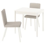 TONSTAD / TONSTAD Table and 2 chairs, off-white/Fridtuna light beige off-white, 80/120x70 cm