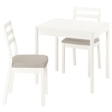 TONSTAD / TONSTAD Table and 2 chairs, off-white/off-white Fridtuna light beige, 80/120x70 cm