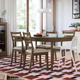 TONSTAD / TONSTAD Table and 4 chairs, brown oak veneer/brown oak effect Fridtuna light beige, 140/196x85 cm