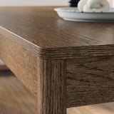 TONSTAD / TONSTAD Table and 6 chairs, brown oak veneer/brown oak effect Fridtuna light beige, 200x85 cm