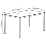 TORSBY / TOBIAS Table and 4 chairs, high-gloss/white chrome-plated/chrome-plated brown/red