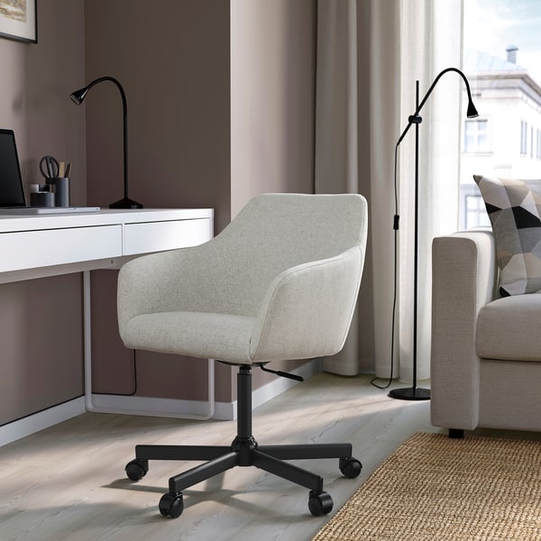 TOSSBERG / MALSKÄR Swivel chair, Gunnared beige/black