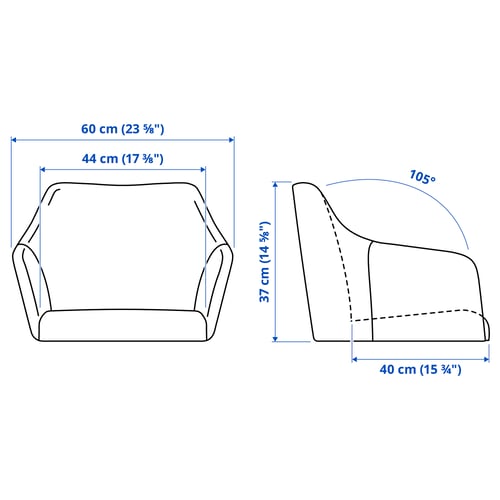 Illustration with measurements for the product: TOSSBERG.
