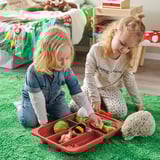 TROFAST Storage combination with box/trays, light white stained pine red/white, 32x44x52 cm