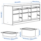 TROFAST Storage combination with boxes, grey/light red, 99x44x56 cm