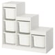 TROFAST Storage combination with boxes, white/white, 99x44x94 cm