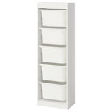 TROFAST Storage combination with boxes, white/white, 46x30x145 cm