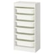 TROFAST Storage combination with boxes, white/white, 46x30x94 cm
