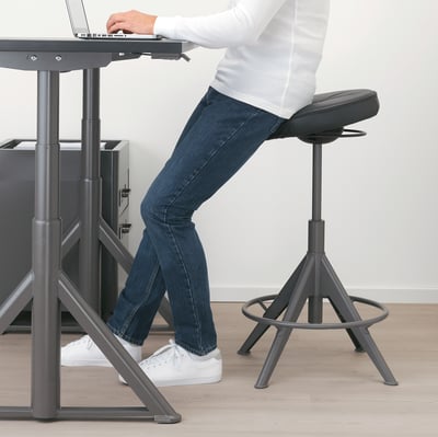TROLLBERGET Active sit/stand support, Glose black