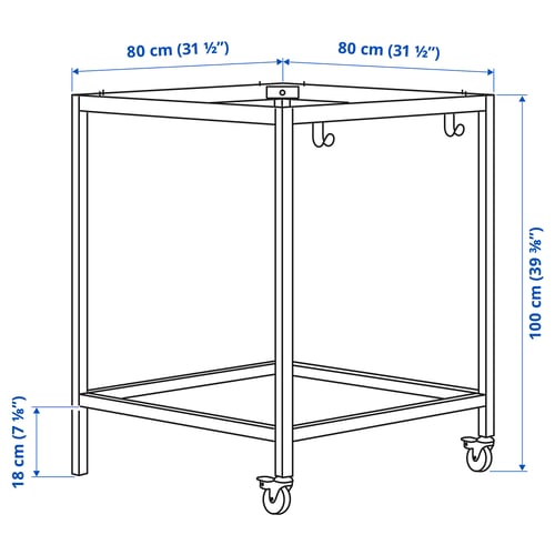 Illustration with measurements for the product: TROTTEN.
