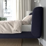 TUFJORD Upholstered bed frame, Tallmyra black-blue, 160x200 cm