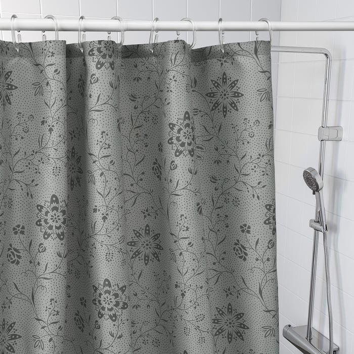 TYCKELN Shower curtain, grey/anthracite, 180x200 cm IKEA