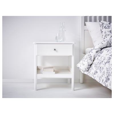 TYSSEDAL Bedside table, white, 51x40 cm