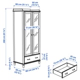 TYSSEDAL Wardrobe, white/mirror glass, 88x58x208 cm